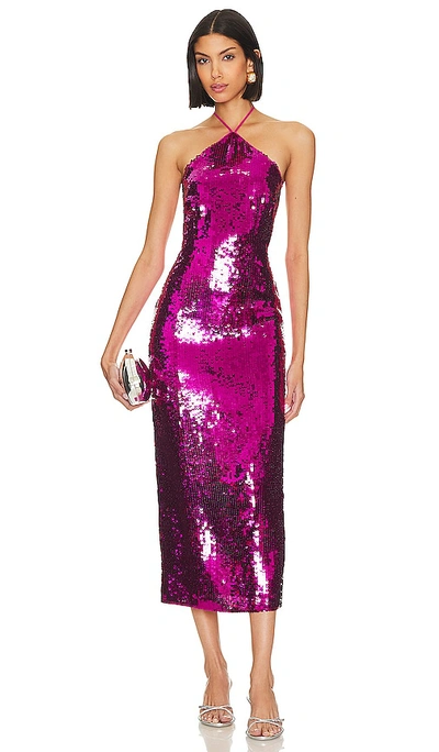 Cult Gaia Tasmina Sequin Halter Dress In Anemone