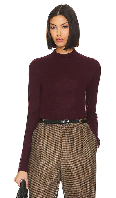 Vince Cozy Mock Neck Sweater In Red