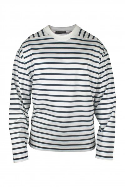 Loro Piana Men's Stripe Long-sleeve T-shirt In Blue