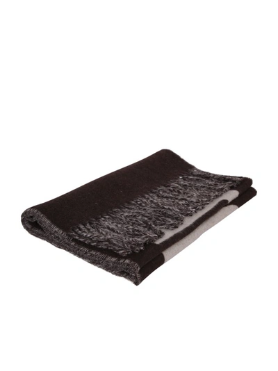 Jacquemus Brown Scarf With Fringed Edges In Multibrown