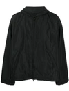 Balenciaga Logo-print Hooded Windbreaker In Black