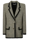 Alessandra Rich Oversized Sequin Tweed Jacket In Grey