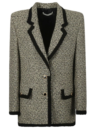 Alessandra Rich Single-breasted Tweed Blazer In Grey