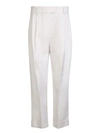 Brunello Cucinelli White Twill Baggy Sartorial Trousers In White