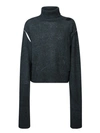 Mm6 Maison Margiela Grey Knit Turtleneck Pullover In Black