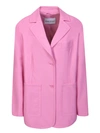 Stand Studio Resort Single-breasted Suede Blazer In Pink