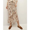 Veronica Beard Sira Silk Ruched Midi Skirt In Neutrals