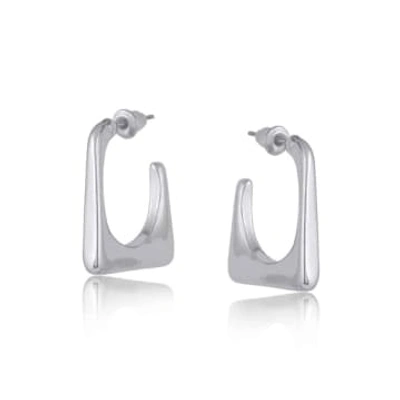 Big Metal Hortense Organic Shape Earrings In Metallic