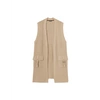 SKATIE LONG PEARL KNITTED VEST IN CLAY
