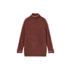 SKATIE HIGH NECK JUMPER WITH CONTRAST BAND IN MOCHA