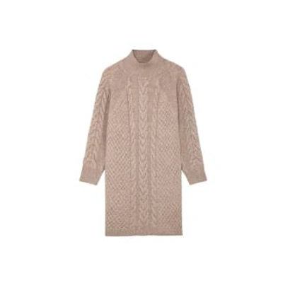 Suncoo Chona Knit Jumper Dress In Taupe