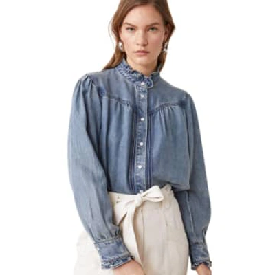 Suncoo Laura Shirt In Bleu Jeans In Blue