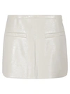 Courrèges Heritage Vinyl Mini Skirt Woman White In Cotton