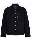 BONSAI BLACK VIRGIN WOOL BLEND CANVAS SHIRT JACKET