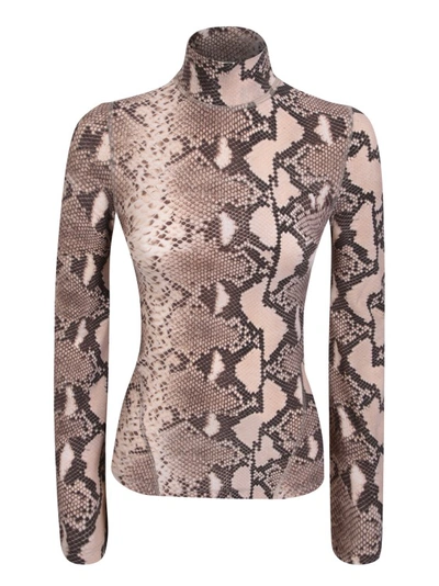 Stella Mccartney Multi-colored Top With All-over Animal Print In Neutrals
