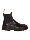 JACQUEMUS BROWN LEATHER ANKLE BOOTS