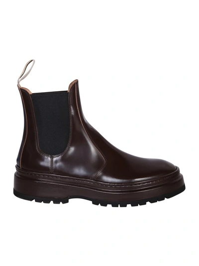 Jacquemus Brown Leather Ankle Boots