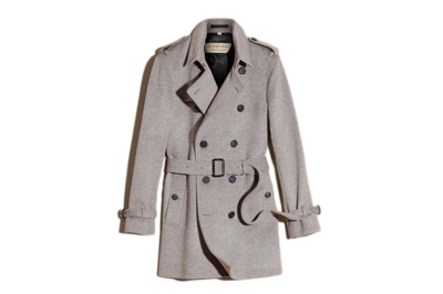 Pre-owned Burberry Wool Cashmere Trench Coat Grey
