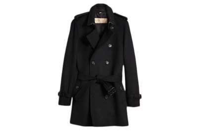 Pre-owned Burberry Wool Cashmere Trench Coat Black