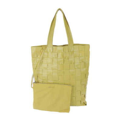 Bottega Veneta Cassette Yellow Leather Tote Bag ()