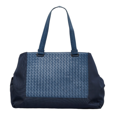Bottega Veneta Intrecciato Blue Synthetic Tote Bag ()