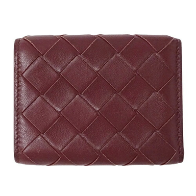 Bottega Veneta Intrecciato Burgundy Leather Wallet  ()
