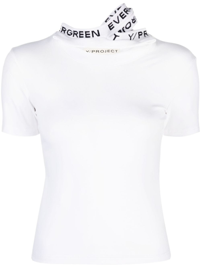 Y/project Woman White T-shirts In Pink