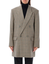 Ami Alexandre Mattiussi Ami Paris Houndstooth Double Breasted Blazer In Beige Brown