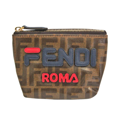 Fendi Pocket Brown Canvas Wallet  ()