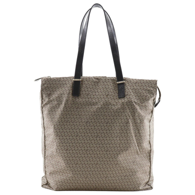 Pre-owned Fendi Zucchino Brown Synthetic Tote Bag ()