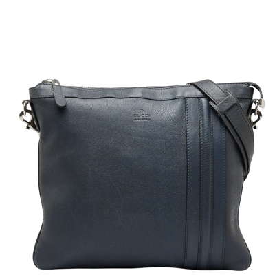 Gucci Abbey Navy Leather Shoulder Bag ()