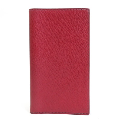 Hermes Hermès Agenda Cover Red Leather Wallet  ()