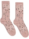 Alanui Bandana-print Ankle Socks In Pink