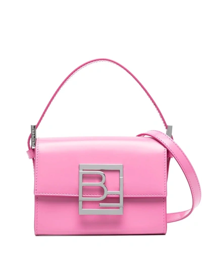 By Far Fran Semi Patent Leather Shoulder Bag In Pink