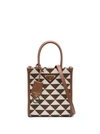 Prada Symbole Logo Plaque Tote Bag In Brown