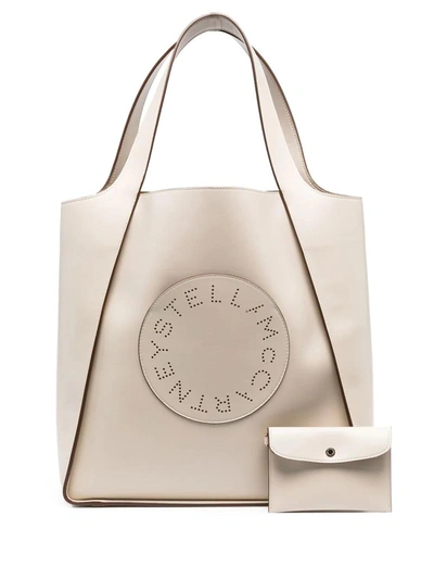 Stella Mccartney Stella Logo Square Tote Bag In Pure White