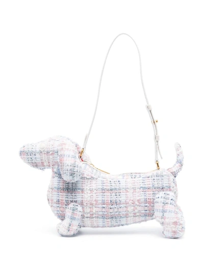 Thom Browne Hector Baguette Bag In Chenille Yarn Ribbon Tweed In Multicolor