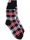 Thom Browne Tartan-check Mid-calf Socks In Multicolor