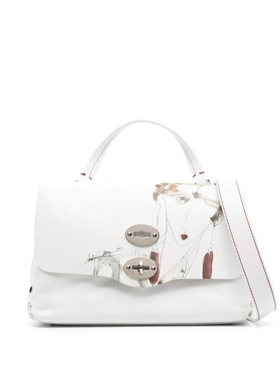 Zanellato Painterly-print Leather Tote Bag In White