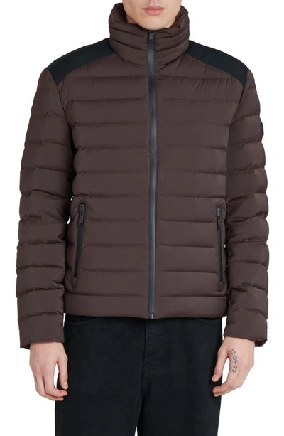 The Recycled Planet Company Stad Water Resistant Down Puffer Jacket In Dark Coffee