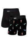 SAXX 2-PACK VIBE SUPER SOFT SLIM FIT BOXER BRIEFS