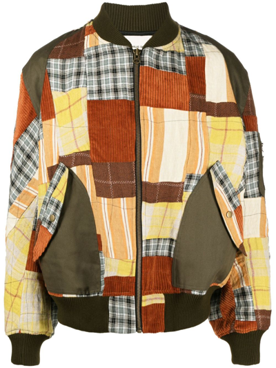 Nicholas Daley Patchwork-design Bomber Jacket In Green