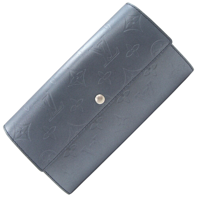 Pre-owned Louis Vuitton Portefeuille Sarah Blue Canvas Wallet  ()