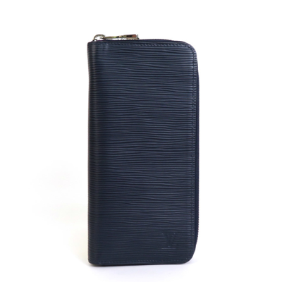 Pre-owned Louis Vuitton Portefeuille Zippy Navy Leather Wallet  ()