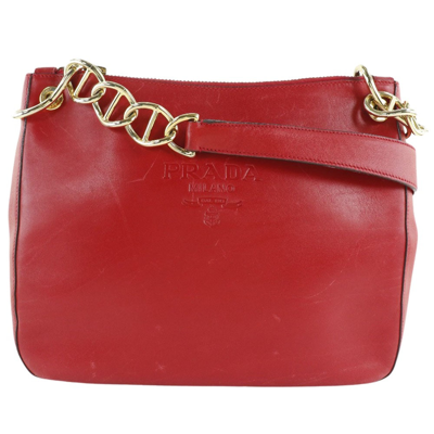 Prada - Leather Shoulder Bag () In Red