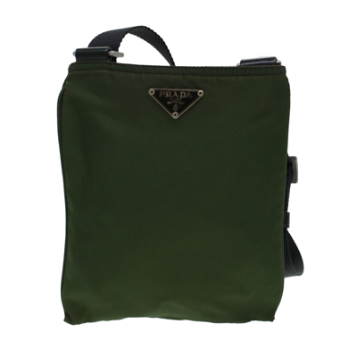 Prada Tessuto Synthetic Shoulder Bag () In Khaki