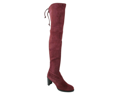 Stuart Weitzman Women's Tipland Cabernet Burgundy Suede Over The Knee Boot