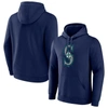 FANATICS FANATICS BRANDED  NAVY SEATTLE MARINERS OFFICIAL LOGO PULLOVER HOODIE