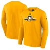 FANATICS FANATICS BRANDED  GOLD PITTSBURGH PENGUINS AUTHENTIC PRO PRIMARY LONG SLEEVE T-SHIRT