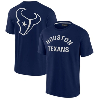 Fanatics Signature Men's And Women's  Navy Houston Texans Super Soft Short Sleeve T-shirt